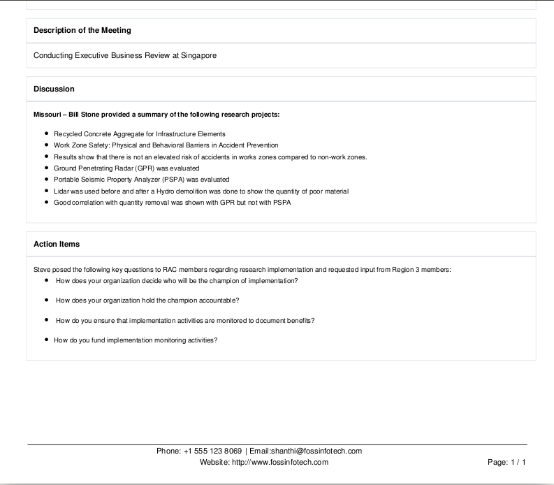 Minutes of Meeting – FOSS INFOTECH – Open Source Implementation Company ...